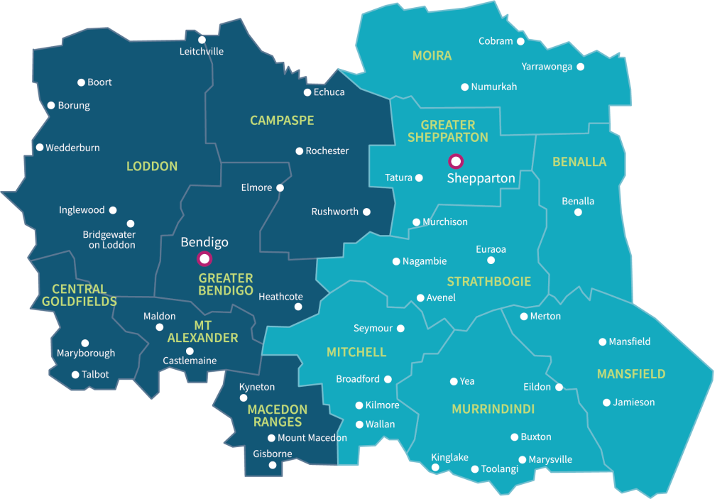 A map of the Campaspe region